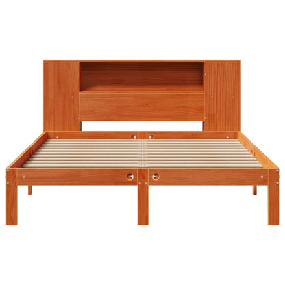vidaXL Bookcase Bed without Mattress Wax Brown 140x200cm Solid Wood Pine 4