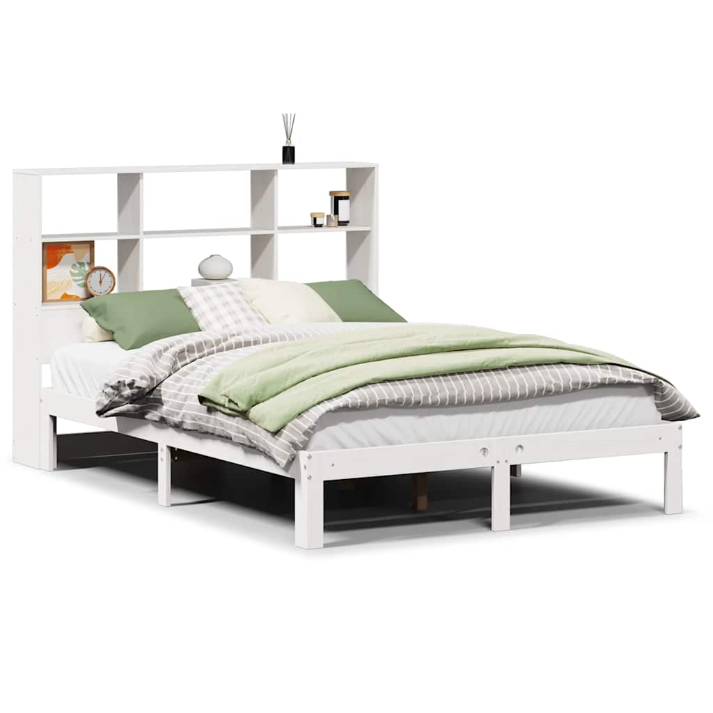 vidaXL Bookcase Bed without Mattress White 160x200cm Solid Wood Pine 2