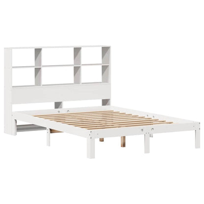 vidaXL Bookcase Bed without Mattress White 160x200cm Solid Wood Pine 3