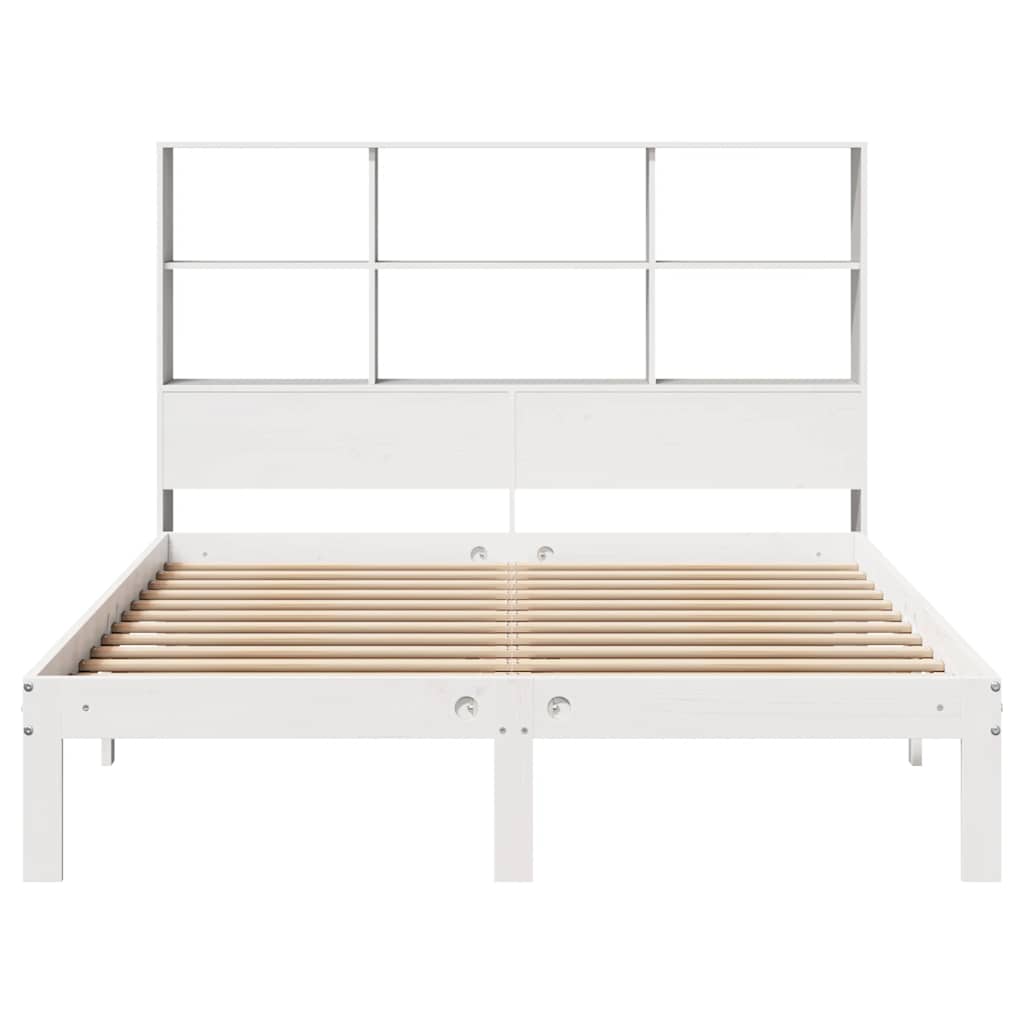 vidaXL Bookcase Bed without Mattress White 160x200cm Solid Wood Pine 4