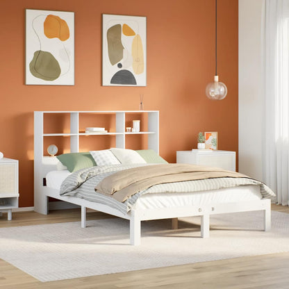 vidaXL Bookcase Bed without Mattress White 160x200cm Solid Wood Pine 1
