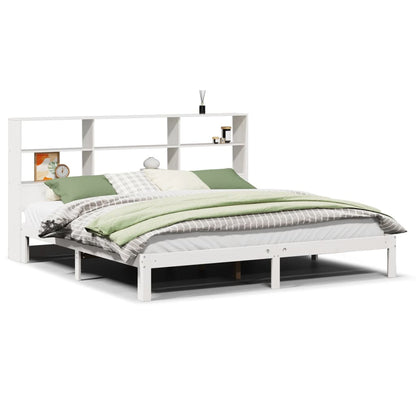 Bookcase Bed without Mattress White 180 cm 200 cm