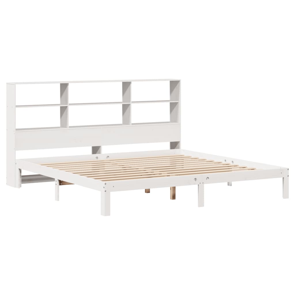 vidaXL Bookcase Bed without Mattress White 180x200cm Solid Wood Pine 3