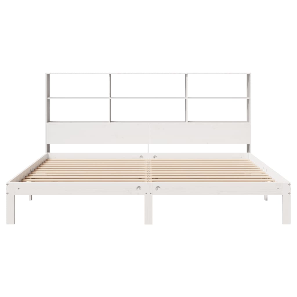 vidaXL Bookcase Bed without Mattress White 180x200cm Solid Wood Pine 4