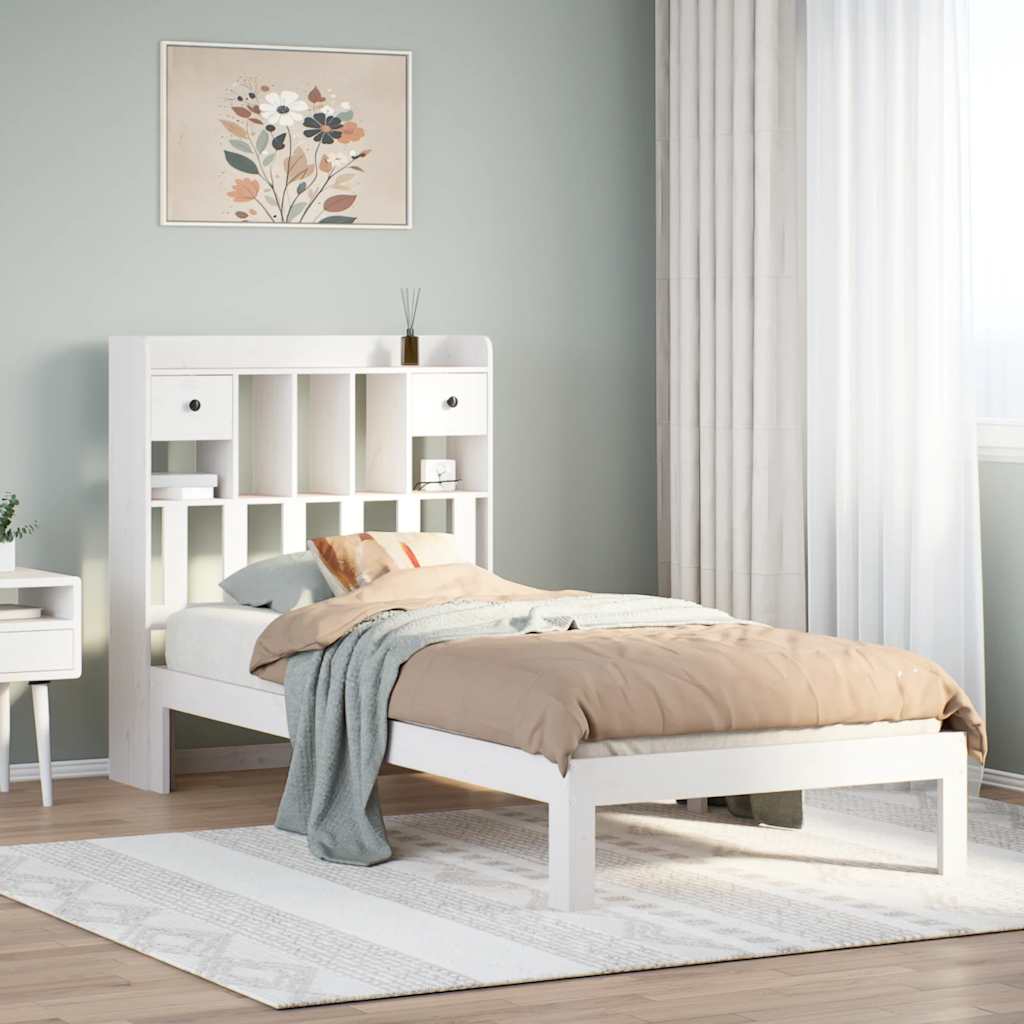 vidaXL Bookcase Bed without Mattress Solid Wood Pine