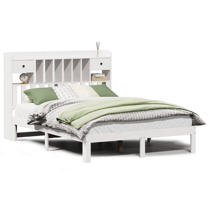 Bookcase Bed without Mattress Solid Wood Pine 135 cm 190 cm
