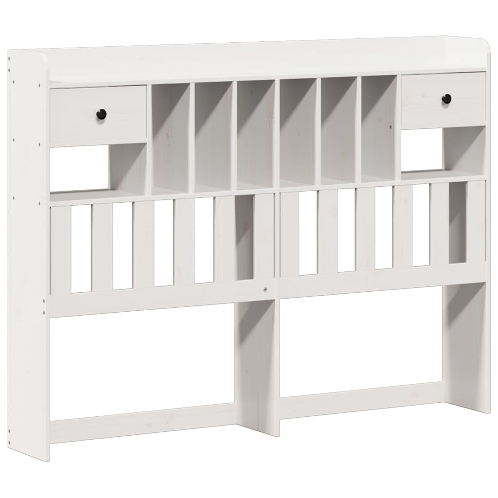 vidaXL Bookcase Bed without Mattress White 135x190cm Solid Wood Pine 5