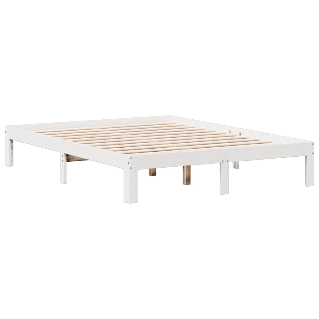 vidaXL Bookcase Bed without Mattress White 135x190cm Solid Wood Pine 6