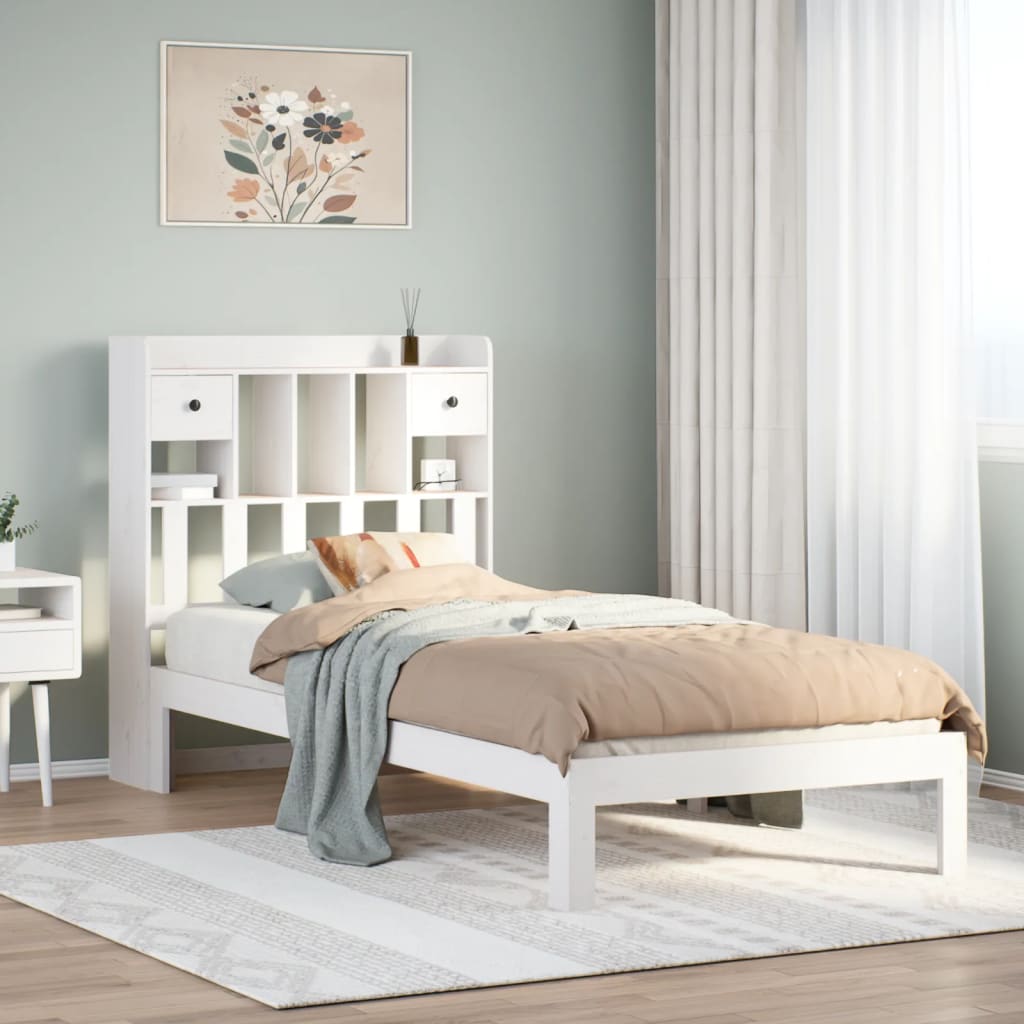vidaXL Bookcase Bed without Mattress Solid Wood Pine