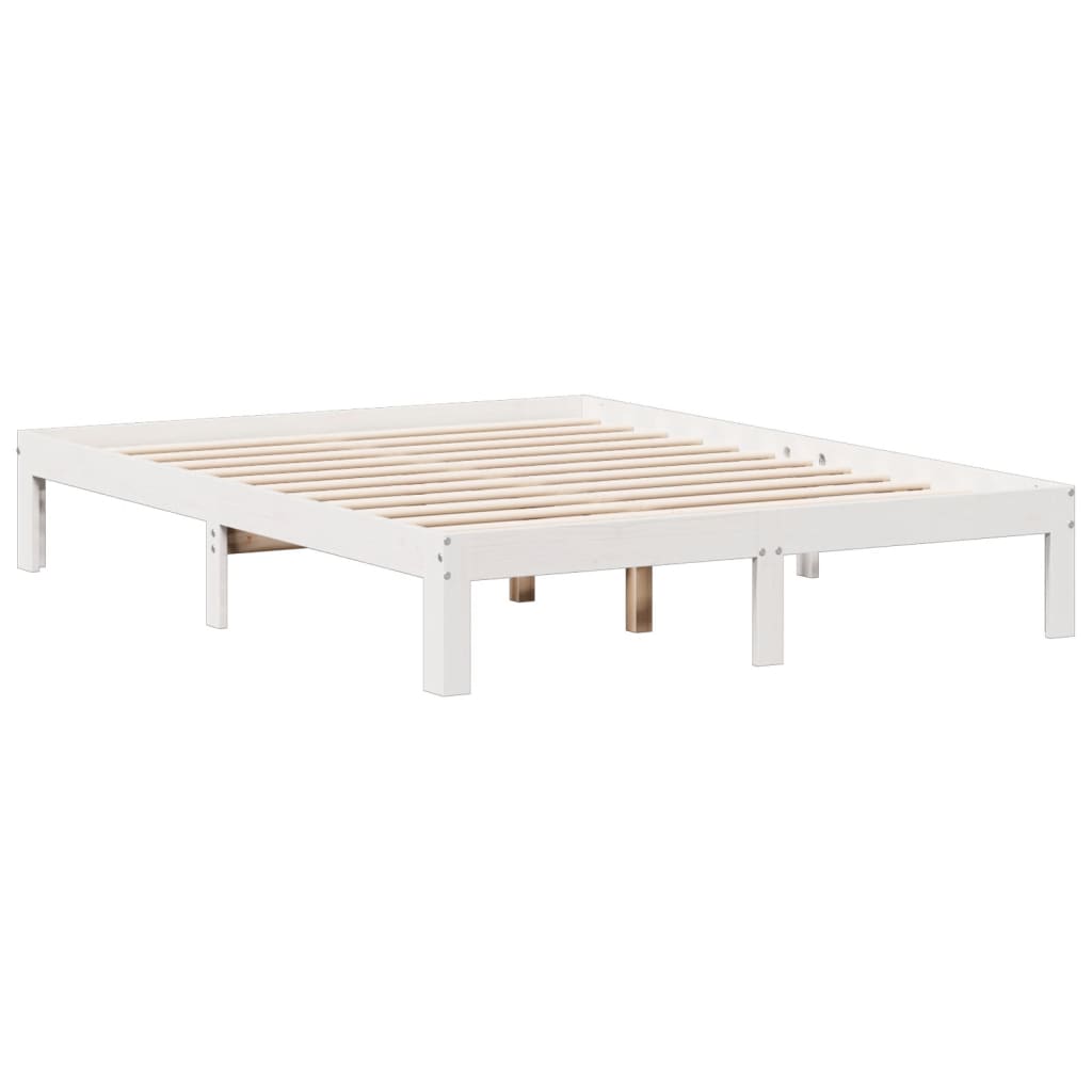 vidaXL Bookcase Bed without Mattress White 140x200cm Solid Wood Pine 6