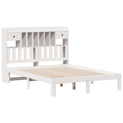 vidaXL Bookcase Bed without Mattress White 150x200cm Solid Wood Pine 3