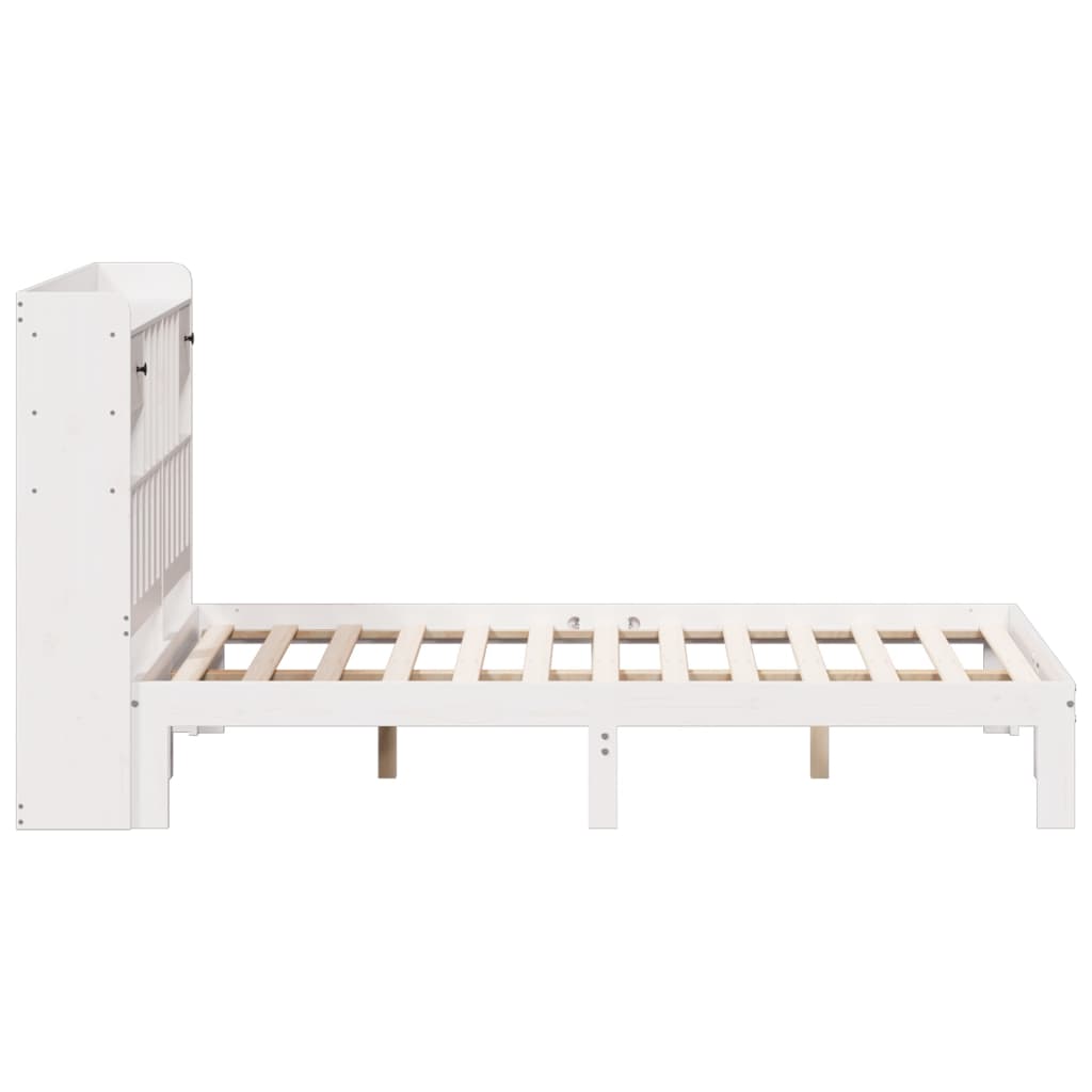vidaXL Bookcase Bed without Mattress White 150x200cm Solid Wood Pine 5