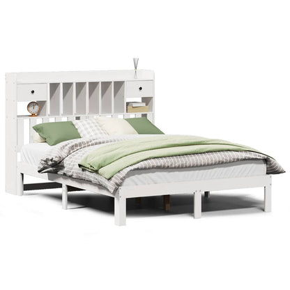 vidaXL Bookcase Bed without Mattress White 160x200cm Solid Wood Pine 2