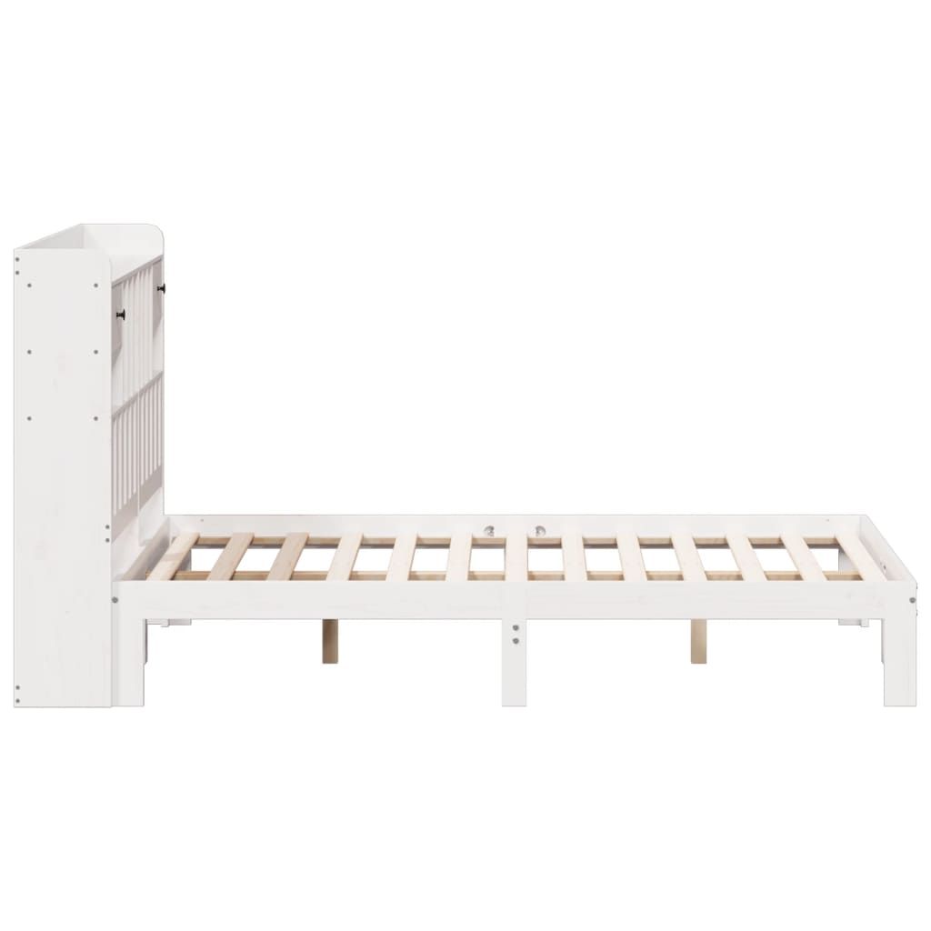 vidaXL Bookcase Bed without Mattress White 160x200cm Solid Wood Pine 5