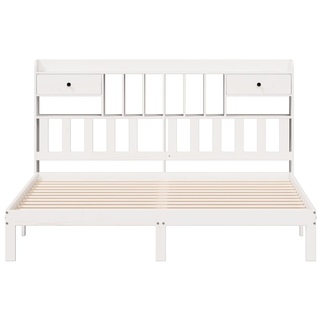 vidaXL Bookcase Bed without Mattress White 180x200cm Solid Wood Pine 4