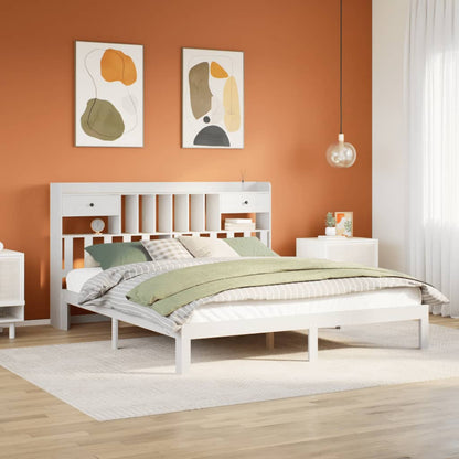 vidaXL Bookcase Bed without Mattress White 180x200cm Solid Wood Pine 1