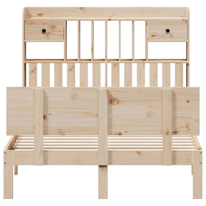vidaXL Bookcase Bed without Mattress 135x190 cm Double Solid Wood Pine 4