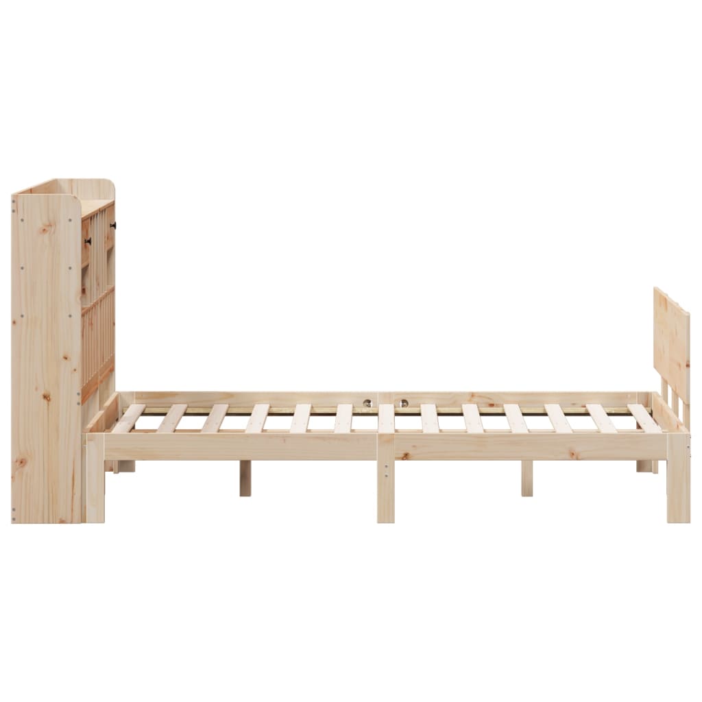 vidaXL Bookcase Bed without Mattress 135x190 cm Double Solid Wood Pine 5