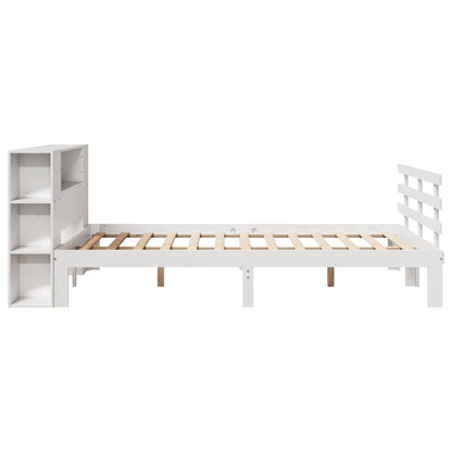 vidaXL Bookcase Bed without Mattress White 135x190 cm Double Solid Wood Pine 5