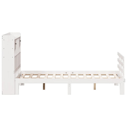 vidaXL Bookcase Bed without Mattress White 135x190 cm Double Solid Wood Pine 5