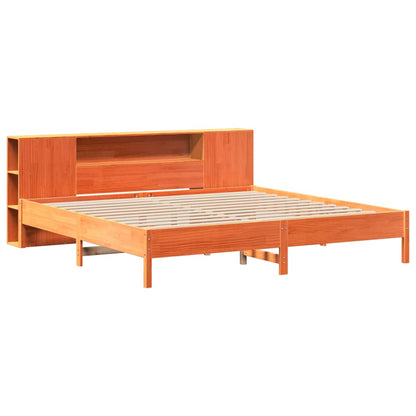 vidaXL Bookcase Bed without Mattress Wax Brown 200x200 cm 3