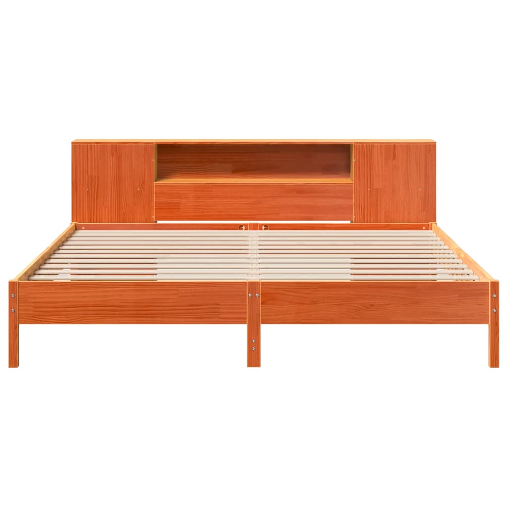 vidaXL Bookcase Bed without Mattress Wax Brown 200x200 cm 4