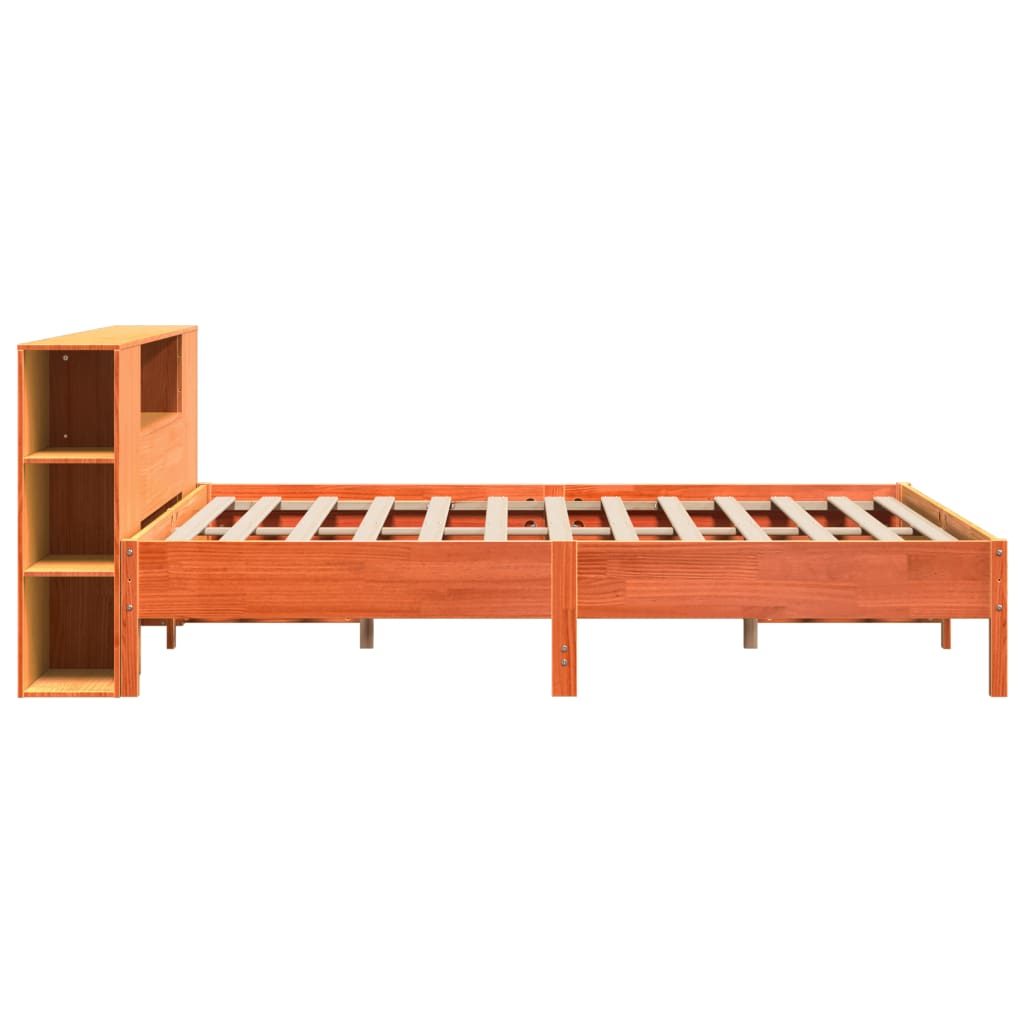 vidaXL Bookcase Bed without Mattress Wax Brown 200x200 cm 5