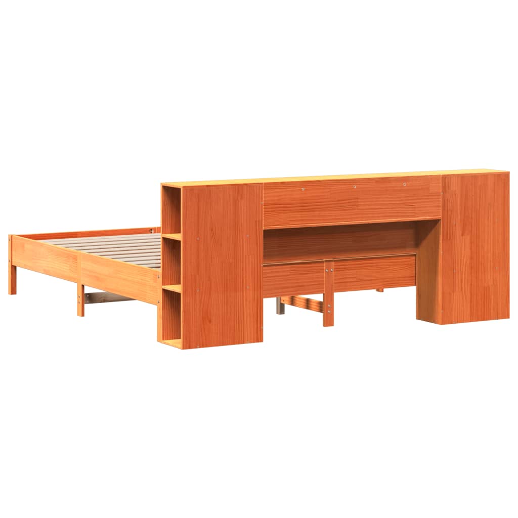vidaXL Bookcase Bed without Mattress Wax Brown 200x200 cm 6