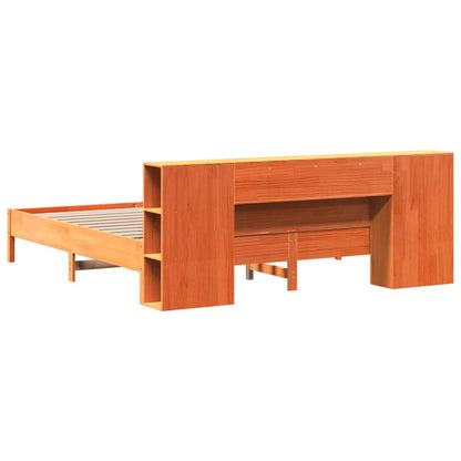 vidaXL Bookcase Bed without Mattress Wax Brown 200x200 cm 6