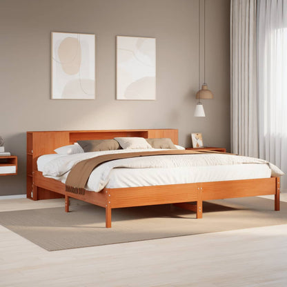 vidaXL Bookcase Bed without Mattress Wax Brown 200x200 cm 1