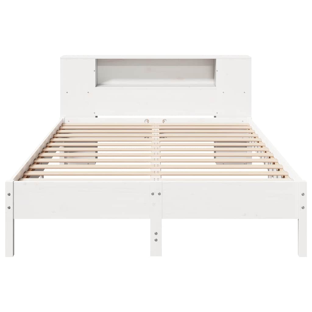 vidaXL Bookcase Bed without Mattress White 160x200 cm Solid Wood Pine 4