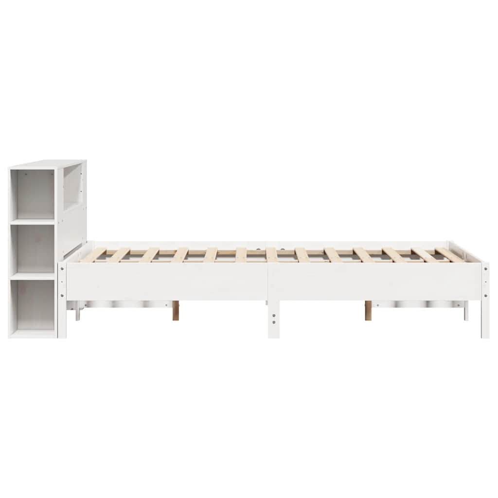 vidaXL Bookcase Bed without Mattress White 160x200 cm Solid Wood Pine 5