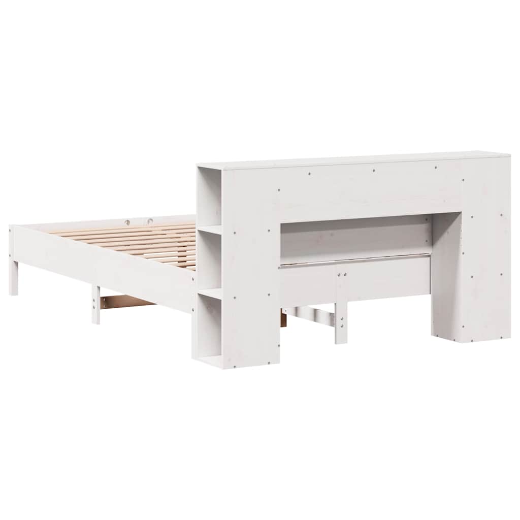 vidaXL Bookcase Bed without Mattress White 160x200 cm Solid Wood Pine 6