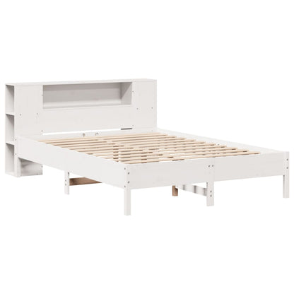vidaXL Bookcase Bed without Mattress White 150x200 cm King Solid Wood Pine 3
