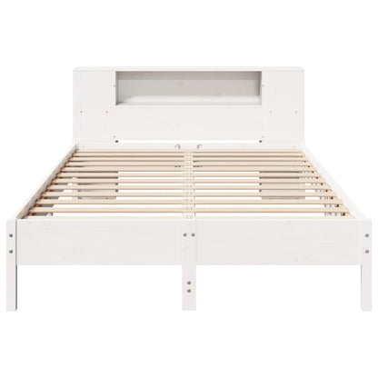 vidaXL Bookcase Bed without Mattress White 150x200 cm King Solid Wood Pine 4