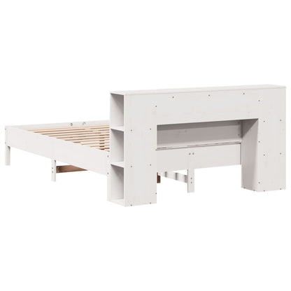 vidaXL Bookcase Bed without Mattress White 150x200 cm King Solid Wood Pine 6