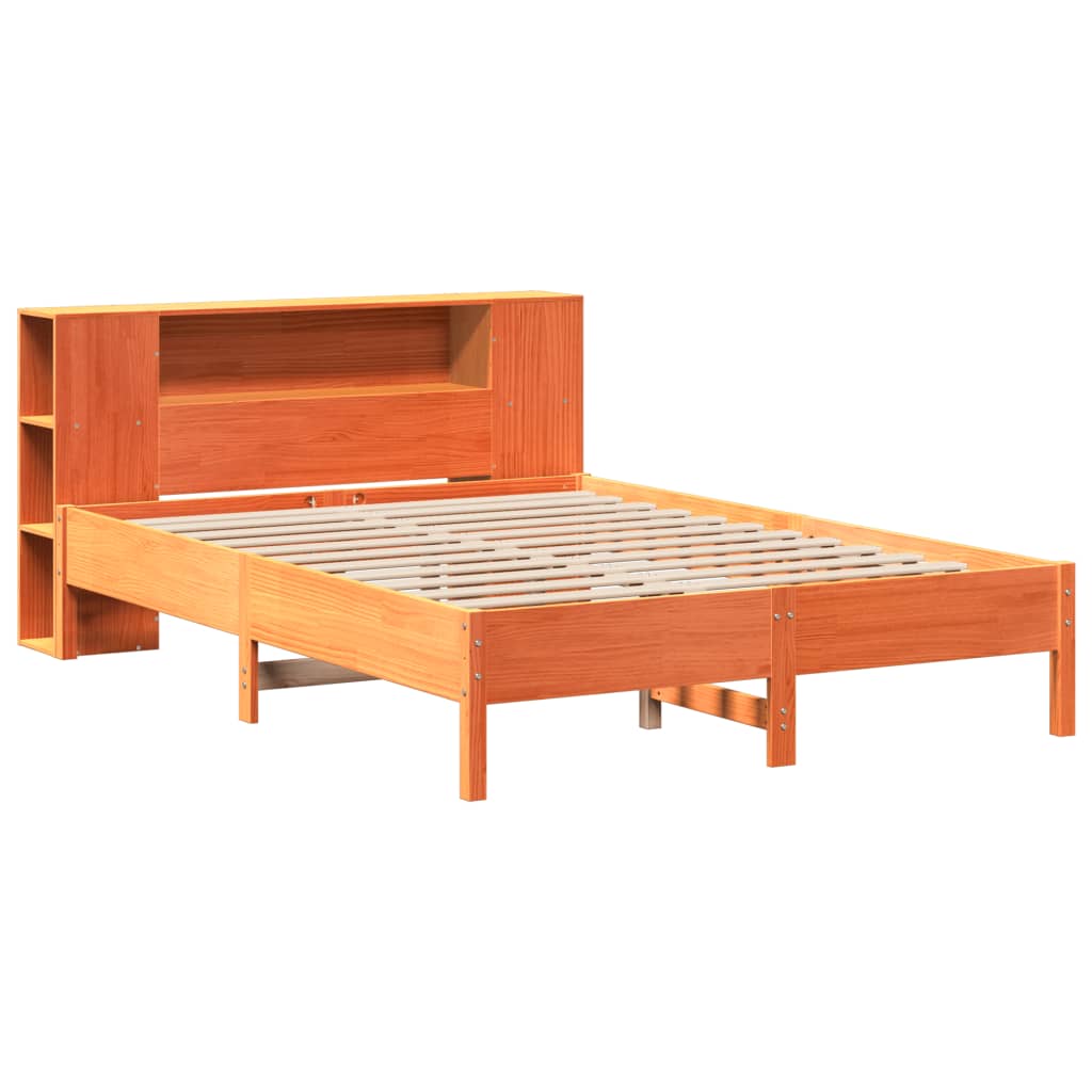 vidaXL Bookcase Bed without Mattress Wax Brown 140x200 cm 3