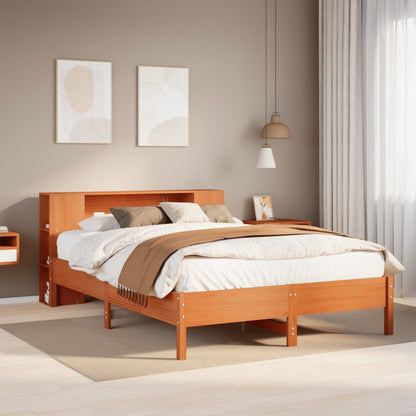vidaXL Bookcase Bed without Mattress Wax Brown 140x200 cm 1