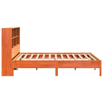 vidaXL Bookcase Bed without Mattress Wax Brown 200x200cm Solid Wood Pine 5