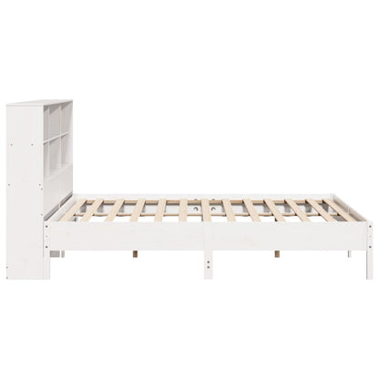 vidaXL Bookcase Bed without Mattress White 180x200 cm Super King Solid Wood Pine 5