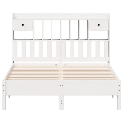 vidaXL Bookcase Bed without Mattress White 160x200 cm Solid Wood Pine 4