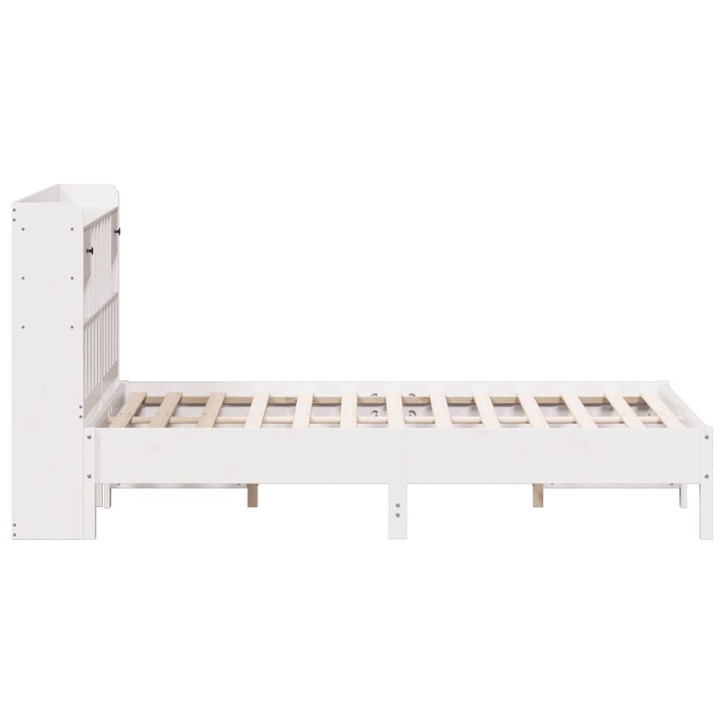 vidaXL Bookcase Bed without Mattress White 160x200 cm Solid Wood Pine 5