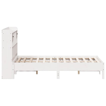 vidaXL Bookcase Bed without Mattress White 150x200 cm King Size Solid Wood Pine 5