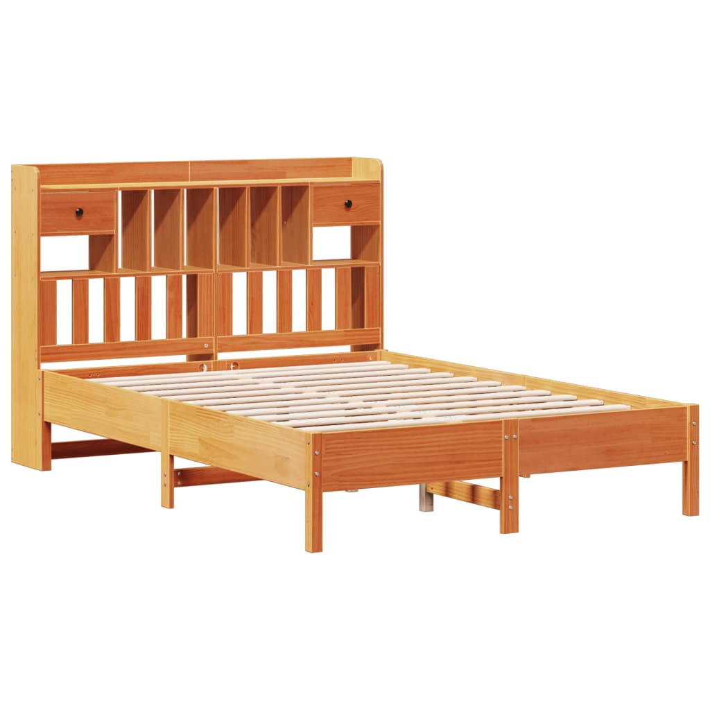 vidaXL Bookcase Bed without Mattress Wax Brown 150x200 cm 3