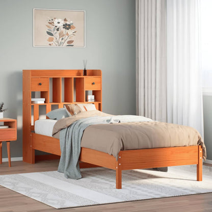 vidaXL Bookcase Bed without Mattress Solid Wood Pine