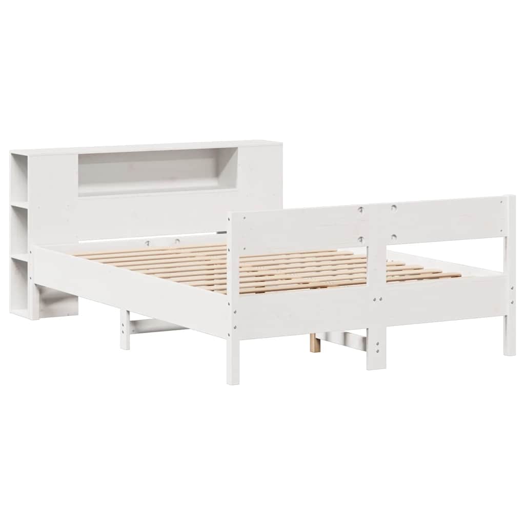 vidaXL Bookcase Bed without Mattress White 160x200cm Solid Wood Pine 3