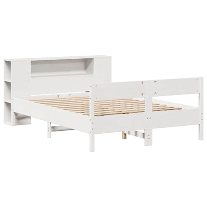 vidaXL Bookcase Bed without Mattress White 160x200cm Solid Wood Pine 3