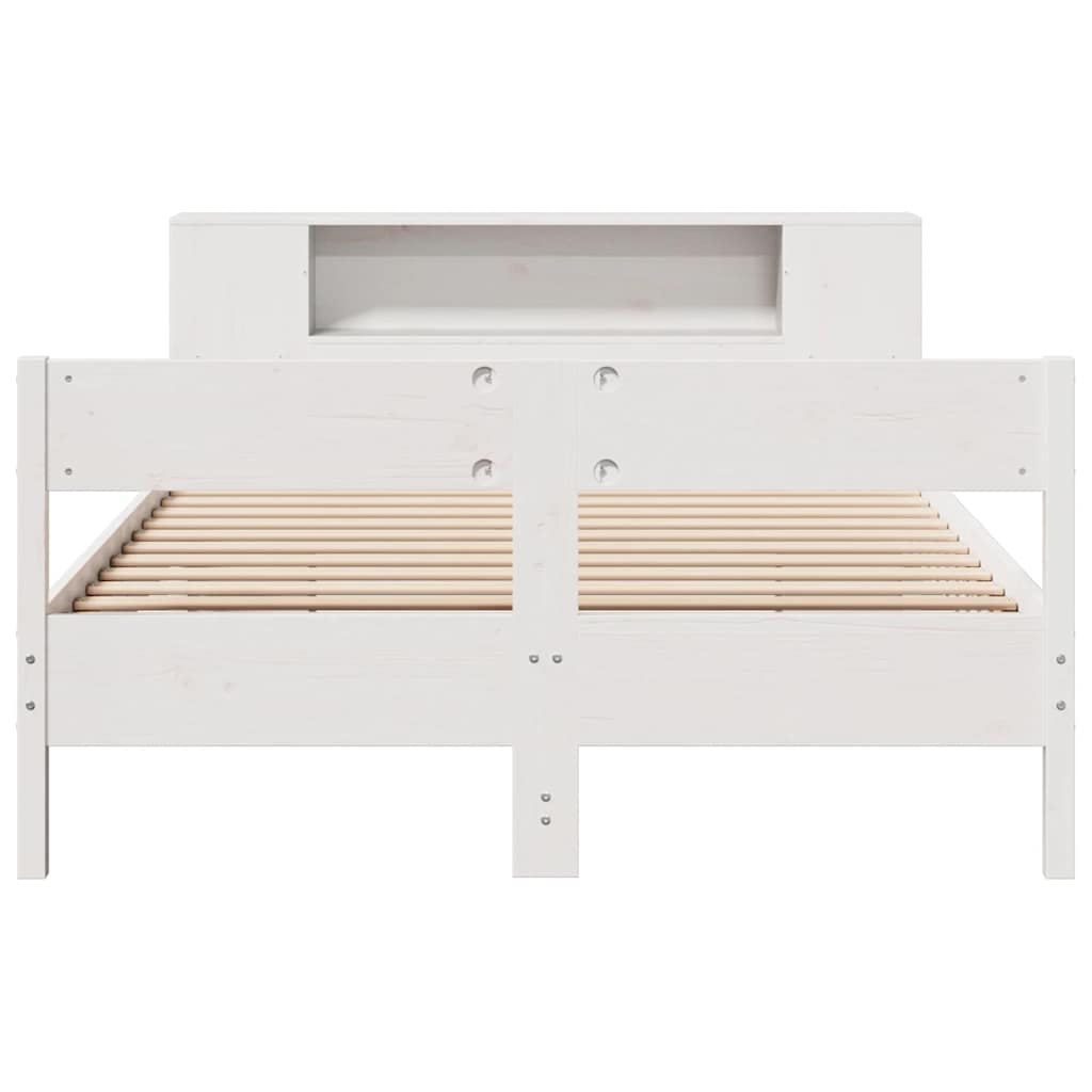 vidaXL Bookcase Bed without Mattress White 160x200cm Solid Wood Pine 4