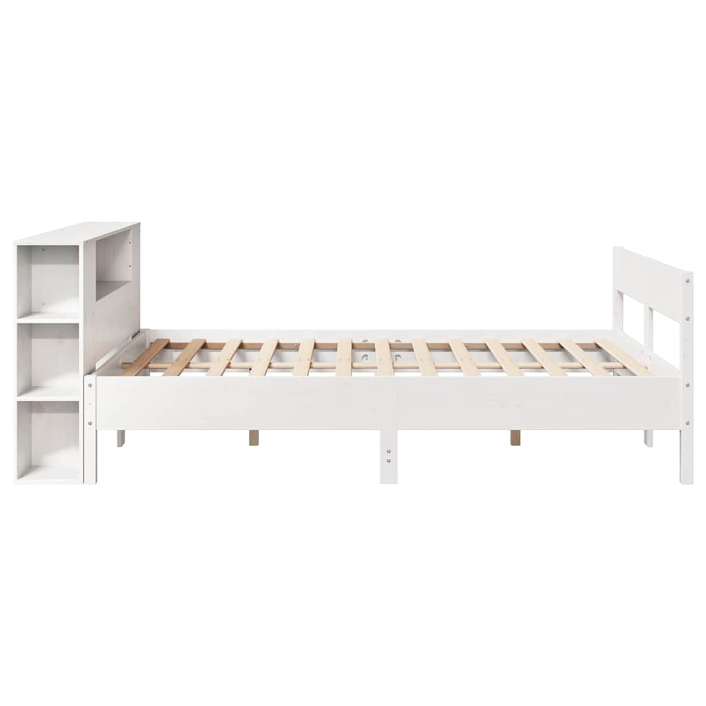 vidaXL Bookcase Bed without Mattress White 160x200cm Solid Wood Pine 5