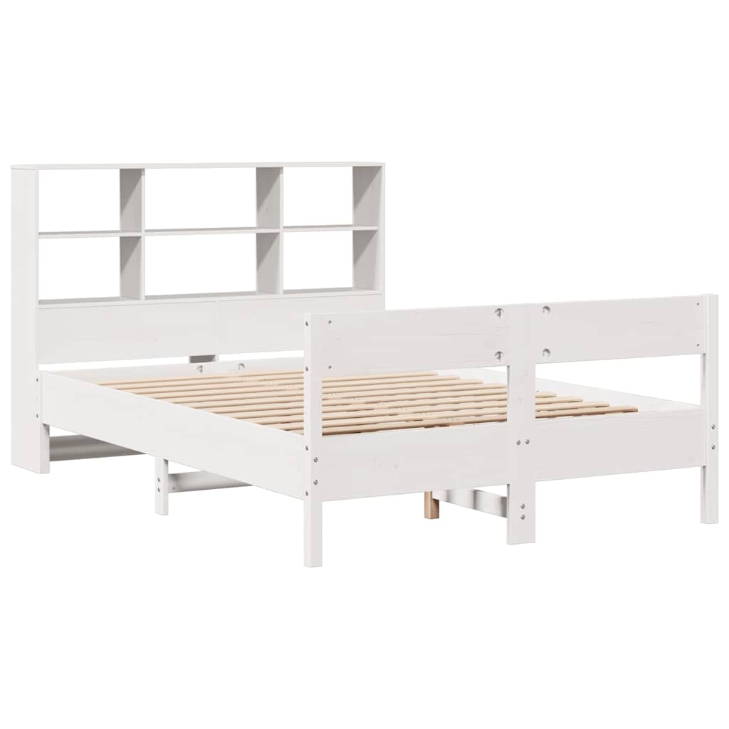 vidaXL Bookcase Bed without Mattress White 160x200cm Solid Wood Pine 3